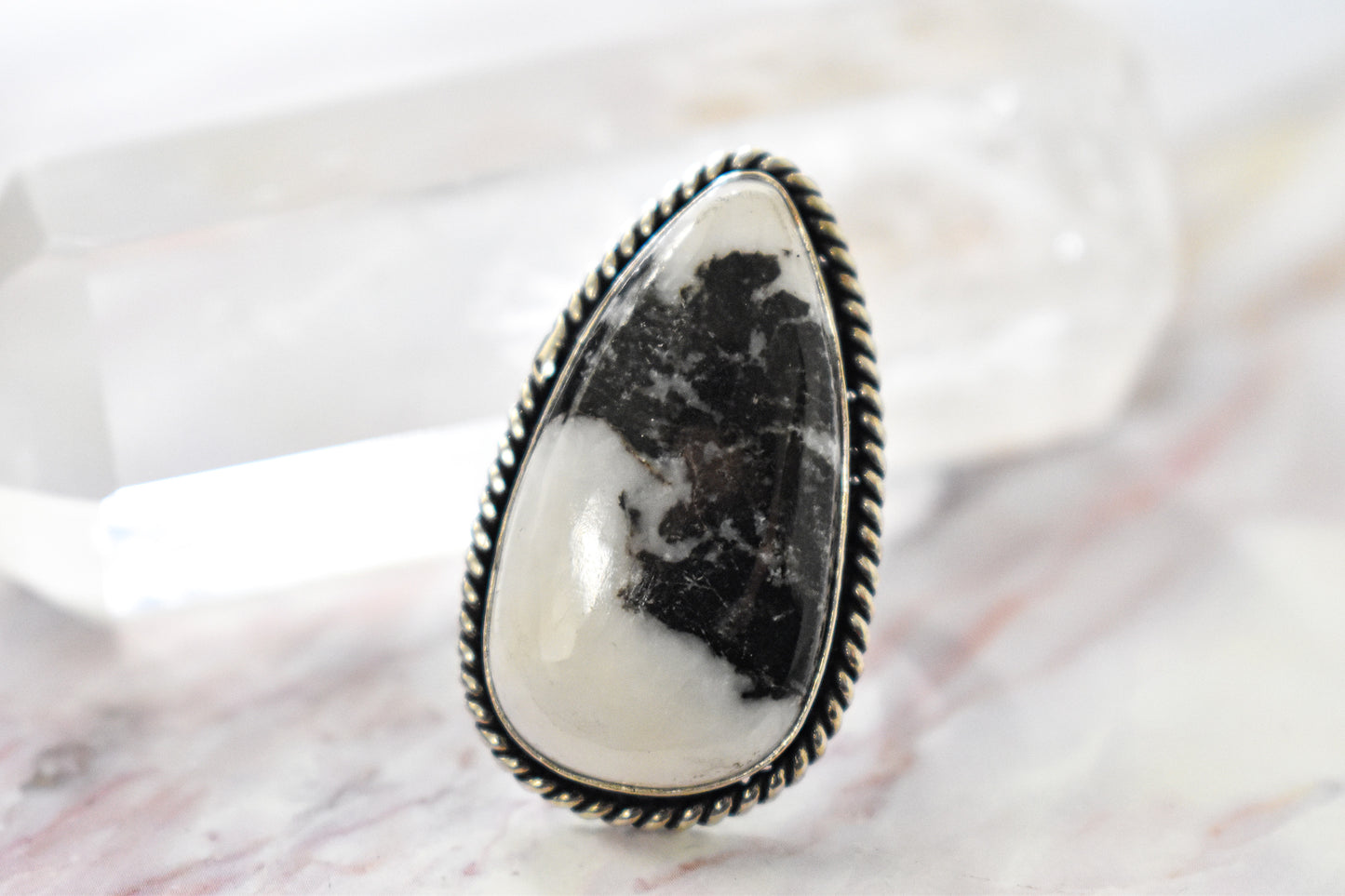 White Buffalo Turquoise Ring (Size 9)