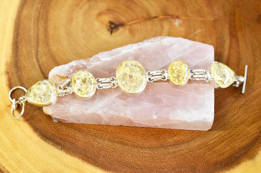 Yellow Crackle Quartz Bracelet