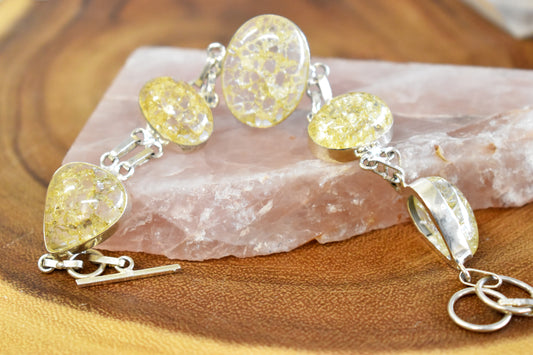 Yellow Crackle Quartz Bracelet