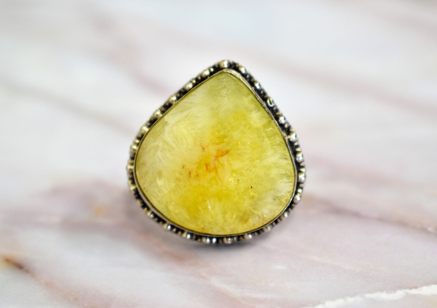 Yellow Solar Quartz Ring (Size 9)