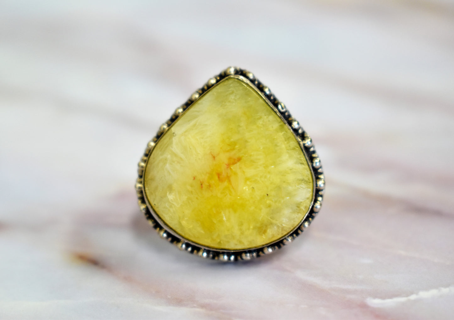 Yellow Solar Quartz Ring (Size 9)